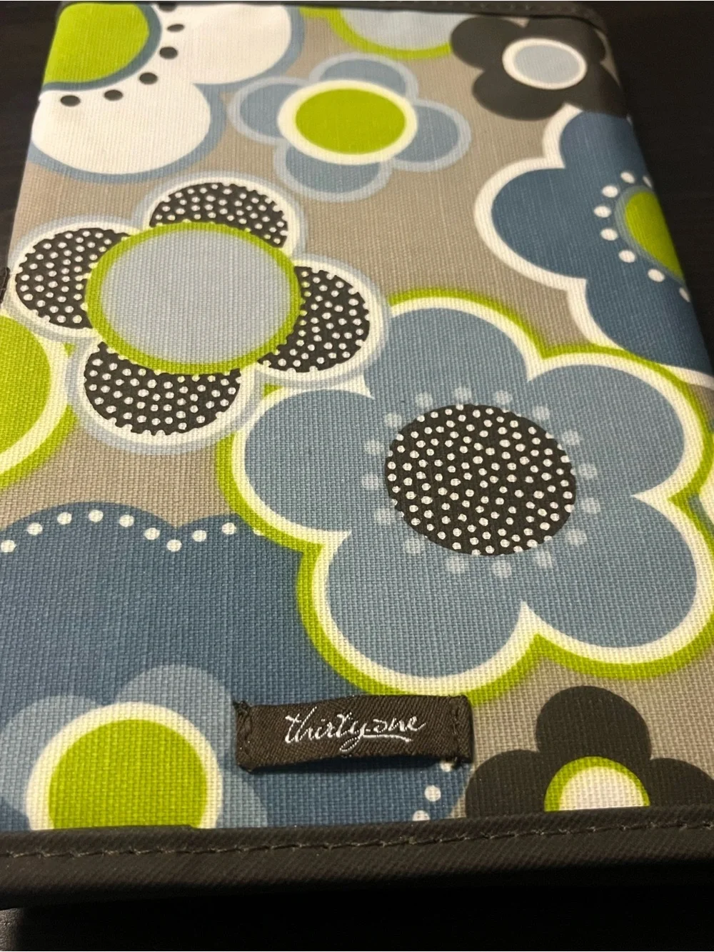 Thirty-One Fold & Go Organizer Notepad Holder Blue Green Floral